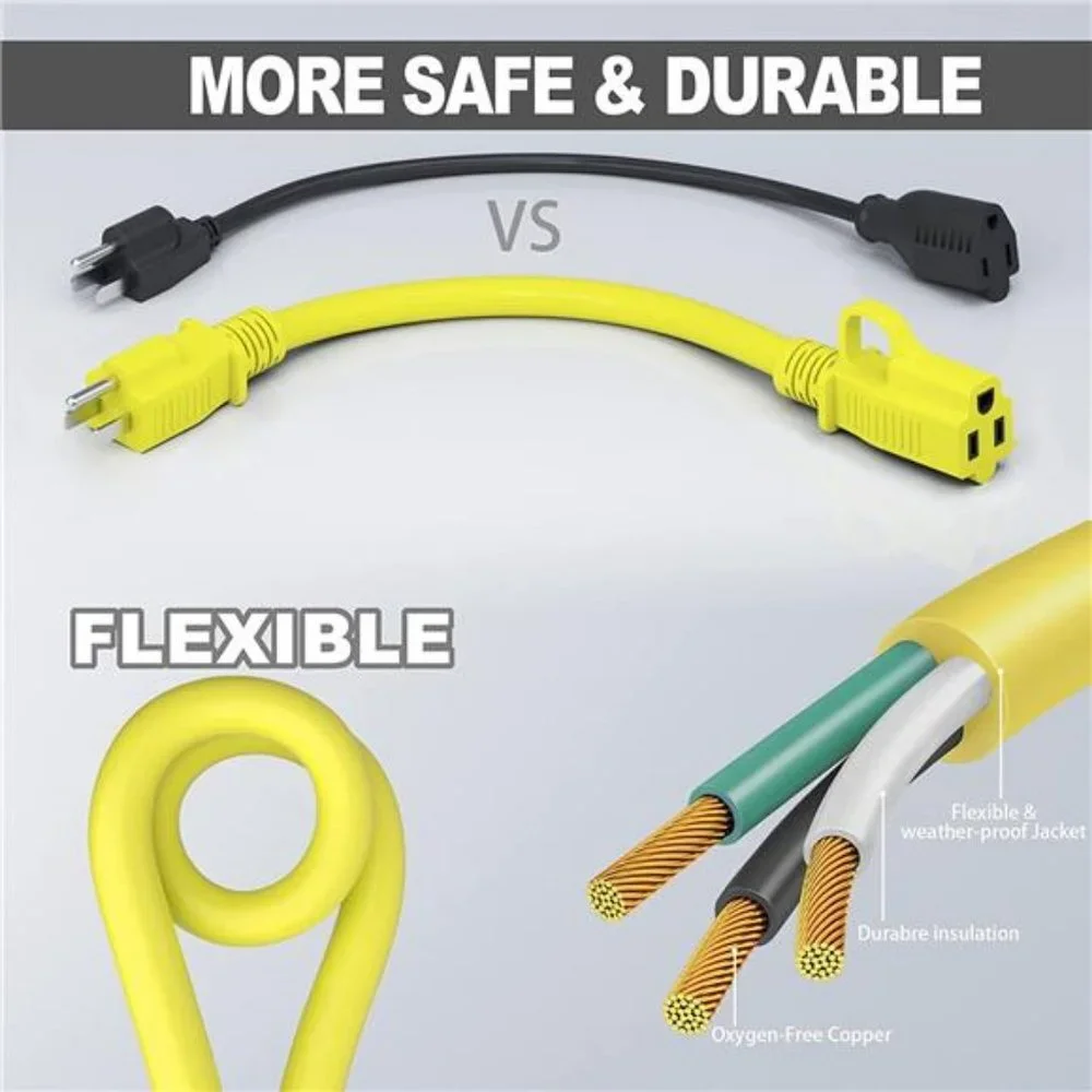 Outdoor Extension Cord 75 Foot Waterproof, 16/3 Gauge, 3 Prong Heavy Duty - Picture 2 of 6